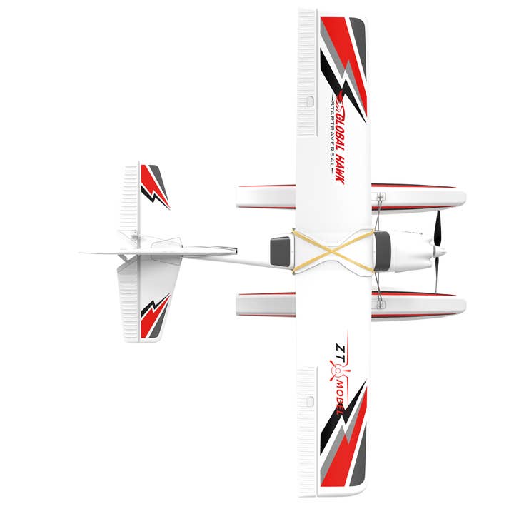 PlaySTEM - Wholesale Toy Plane - Kids - Global Hawk ARF 2.4GHz RC Trainer Airplane with Floats - Red