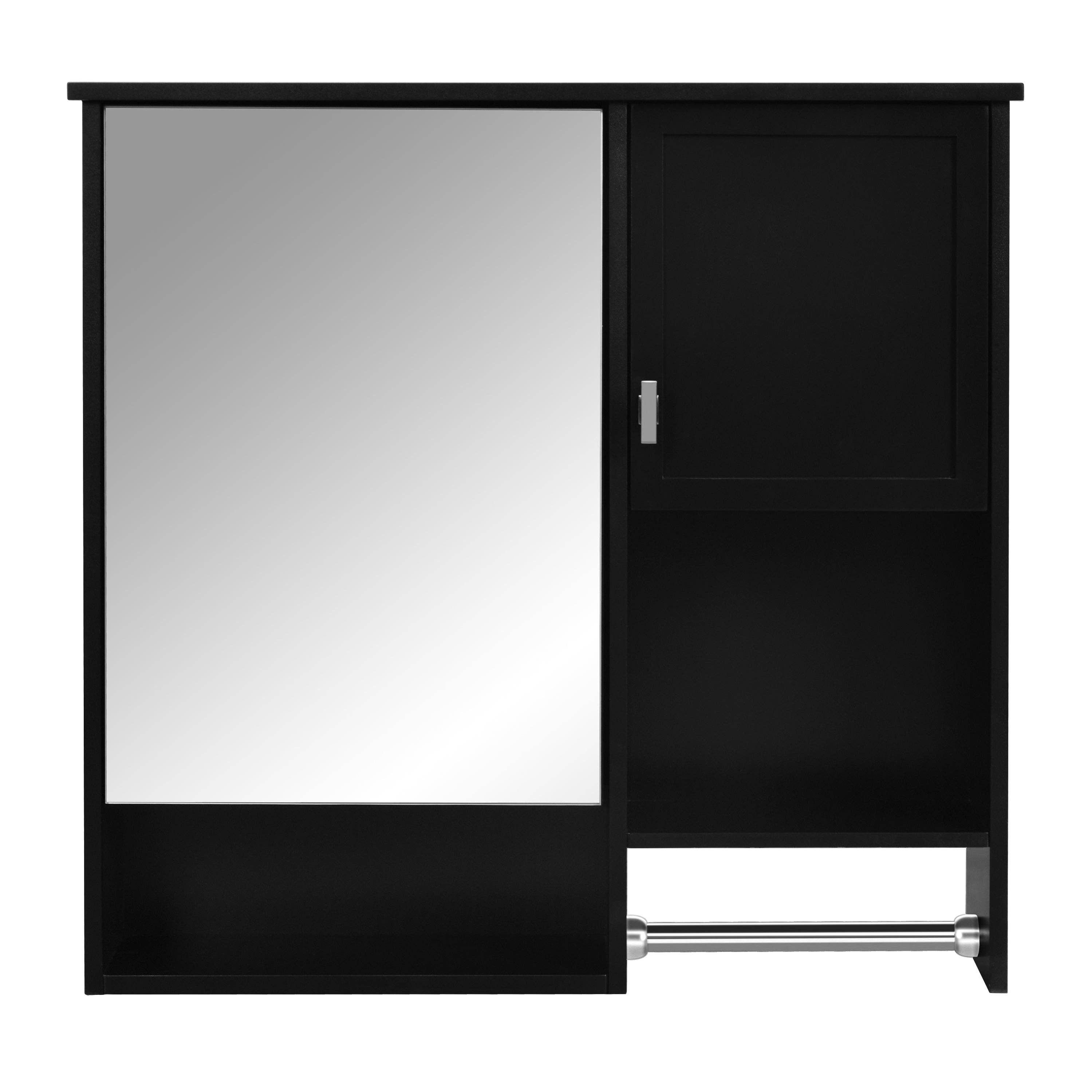 39F Inc. - Vente Armoire - Armoire de salle de bain murale noire avec miroir, 29x28 pouces9