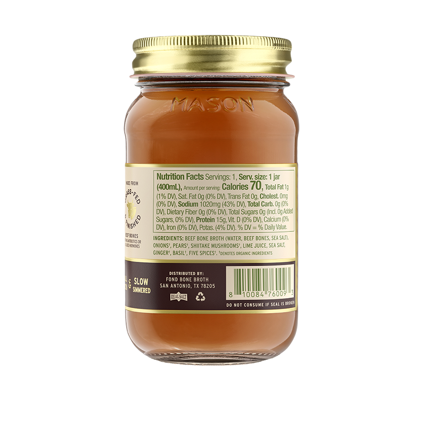 Fond Regenerative - Wholesale Broth - Five Spice & Pear Grass-fed Beef Bone Broth 14oz2