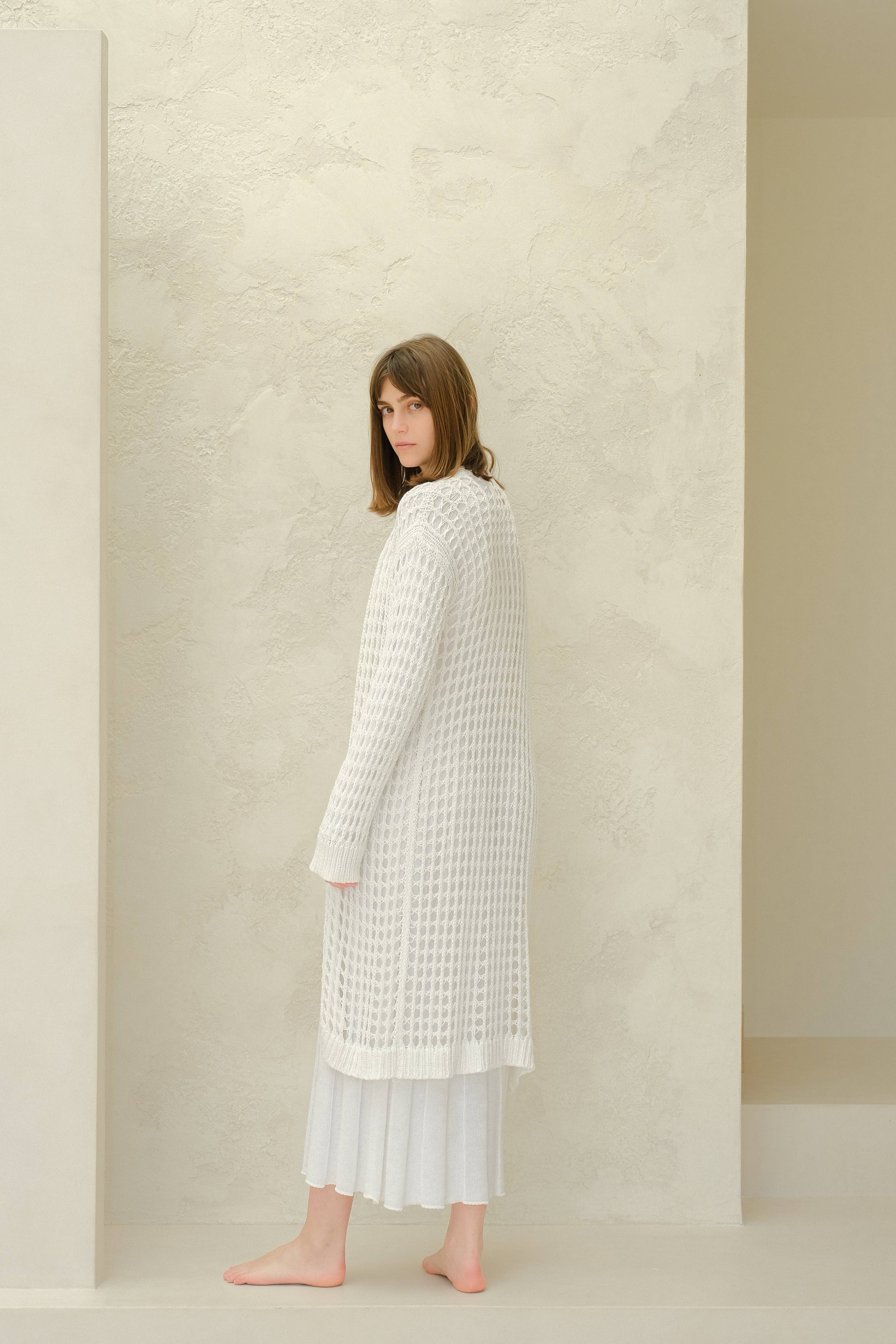 Lèmme – Engroshandel Cardigan - Dame – Fin bomulds hæklet maxi-cardigan8