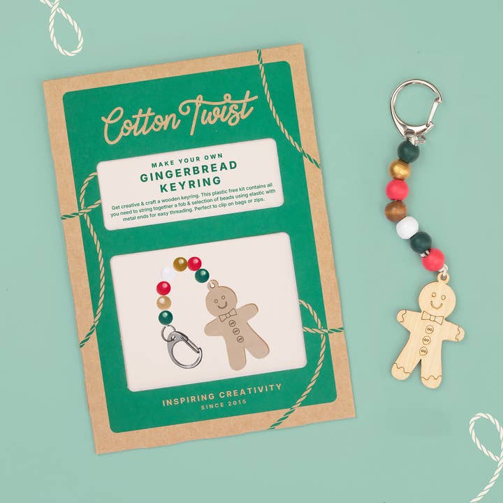 Make Your Own Gingerbread Character Keyring for wholesale by Cotton Twist (USA DUTIES PAID)
