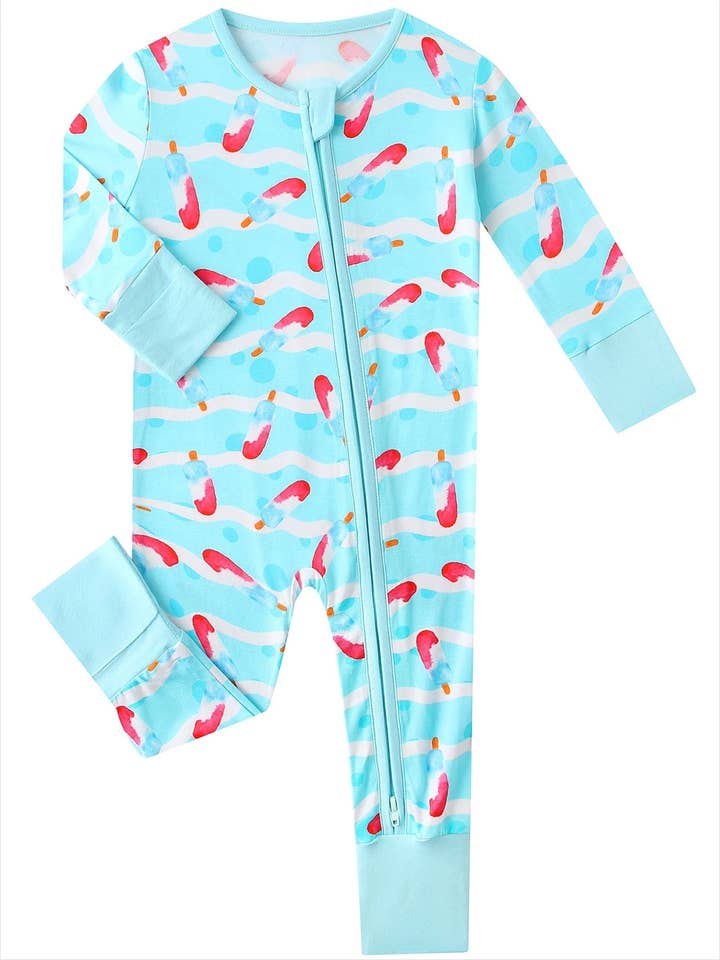 PoshTOT Summer Pops Bamboo Baby Convertible Zippy Romper for wholesale by Charlie's Project Kids