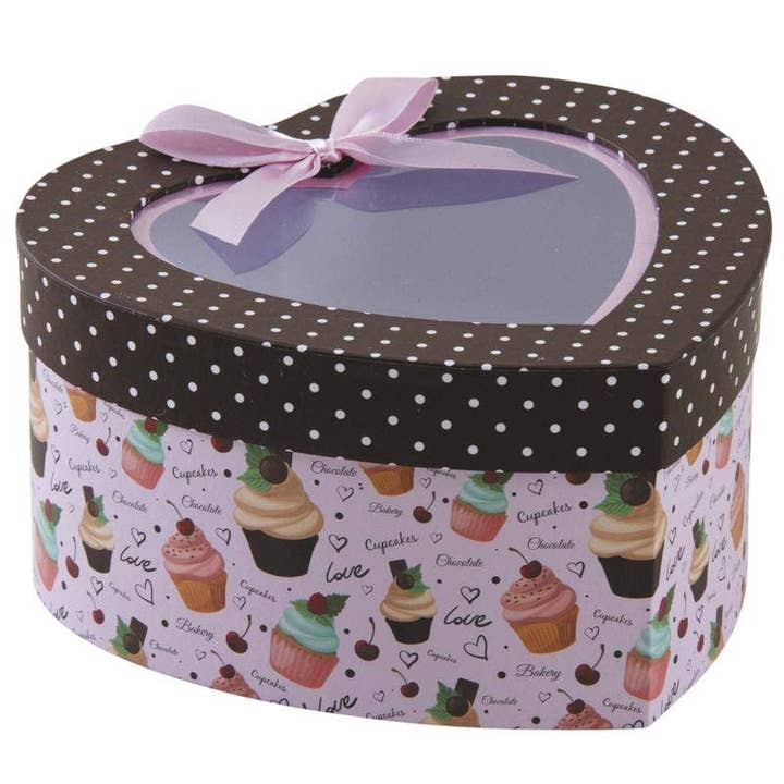 Aubry Gaspard - Wholesale Gift Box - Cardboard Cupcakes heart box