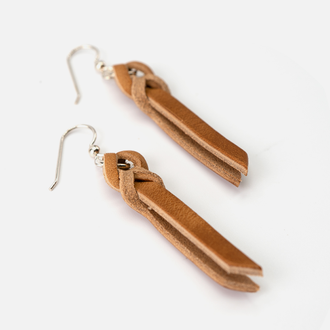 Range Leather Co. - Wholesale Dangle Earrings - Braided Full-Grain Leather Drop Earrings9