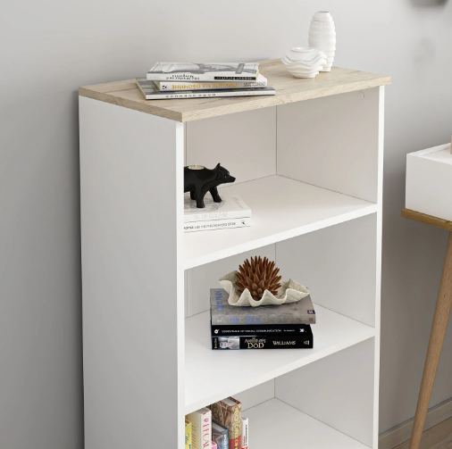 benjashop – wholesale Bookcase – 4-Compartment Bookcase - Senza/White4