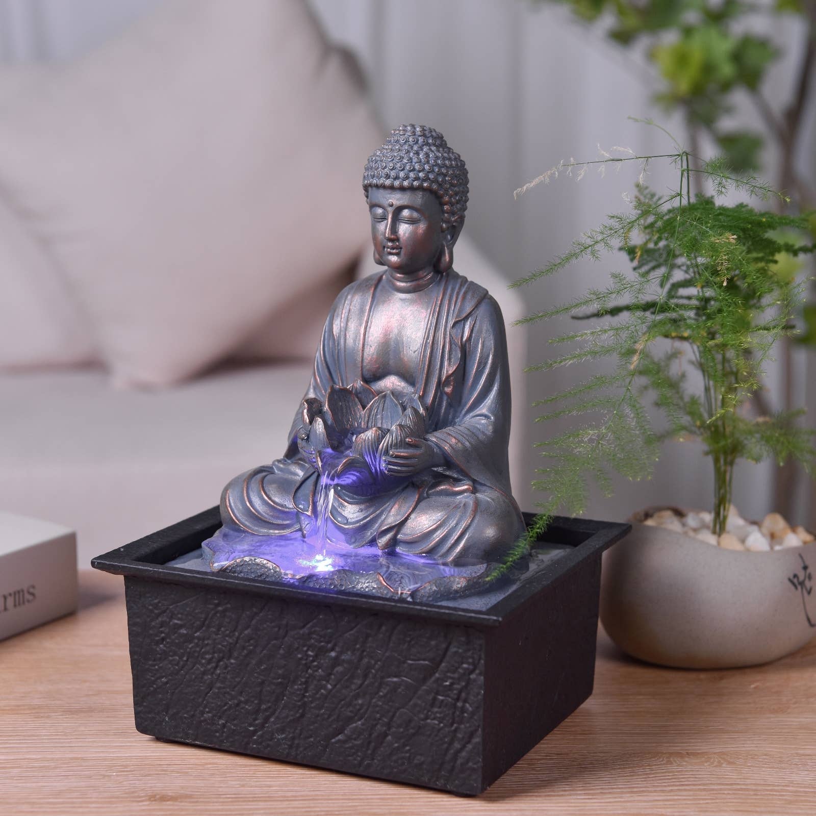 Zen'Arôme - Wholesale Tafelbladdecoratie - Buddha Sutra decoratieve fontein met LED-verlichting10