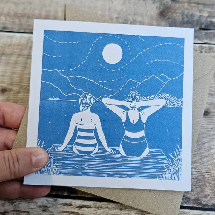 Kindred Spirits - Single Greetings Card for wholesale by Flotsam Prints