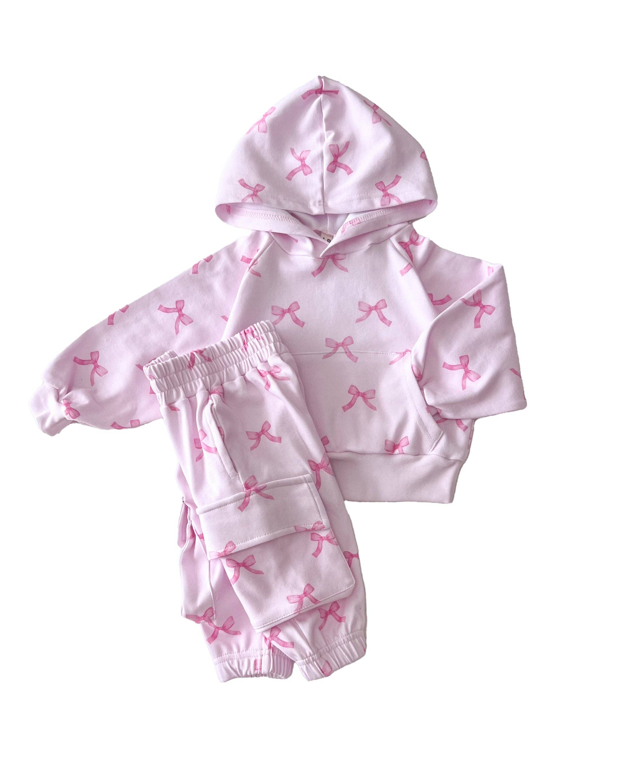 Lucky Panda Kids - Wholesale Top & Pant Set - Kids - Cargo Jogger Set | Pink Bows12