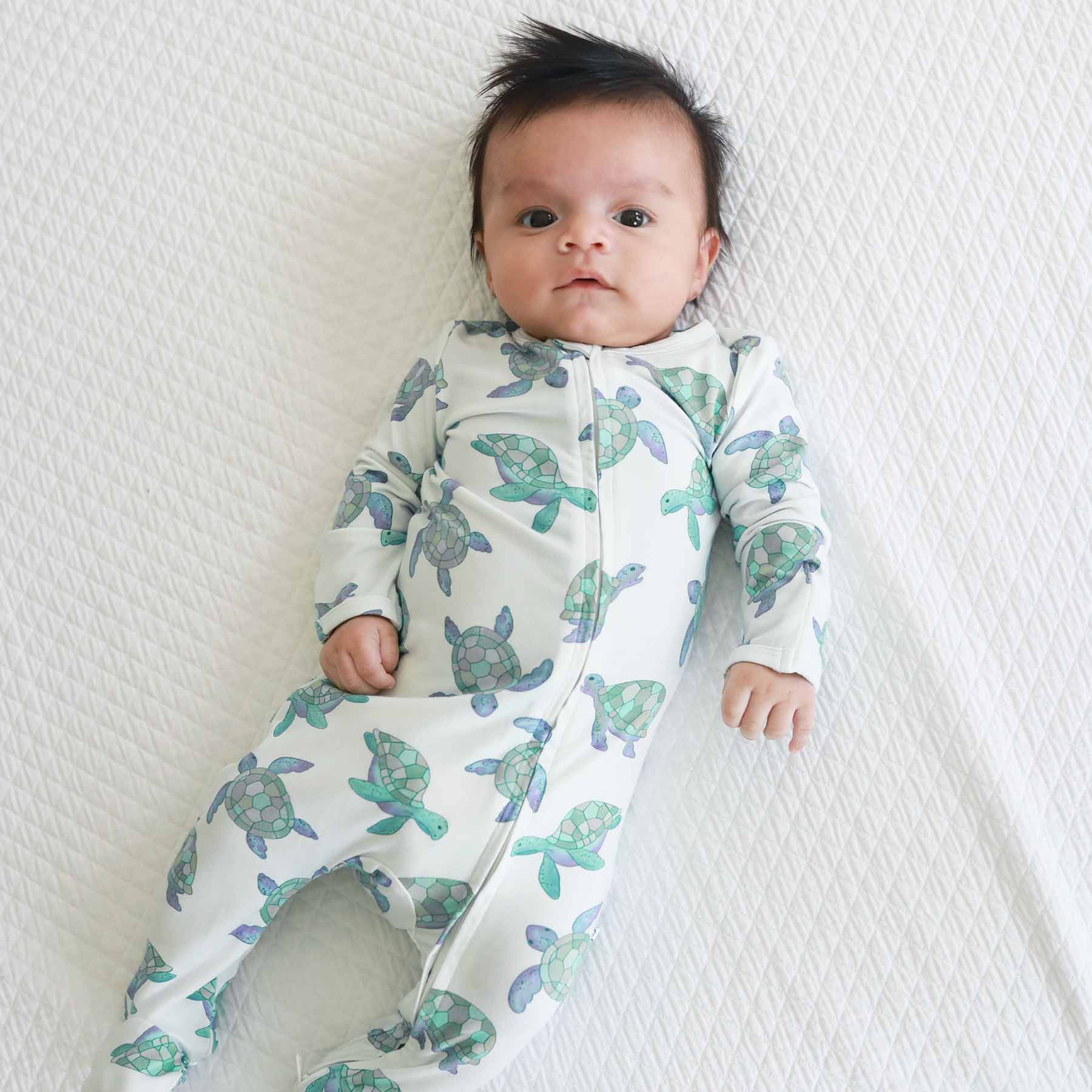 Caden Lane - Wholesale Sleepsuit - Baby - Totally Turtles Zipper Footie4
