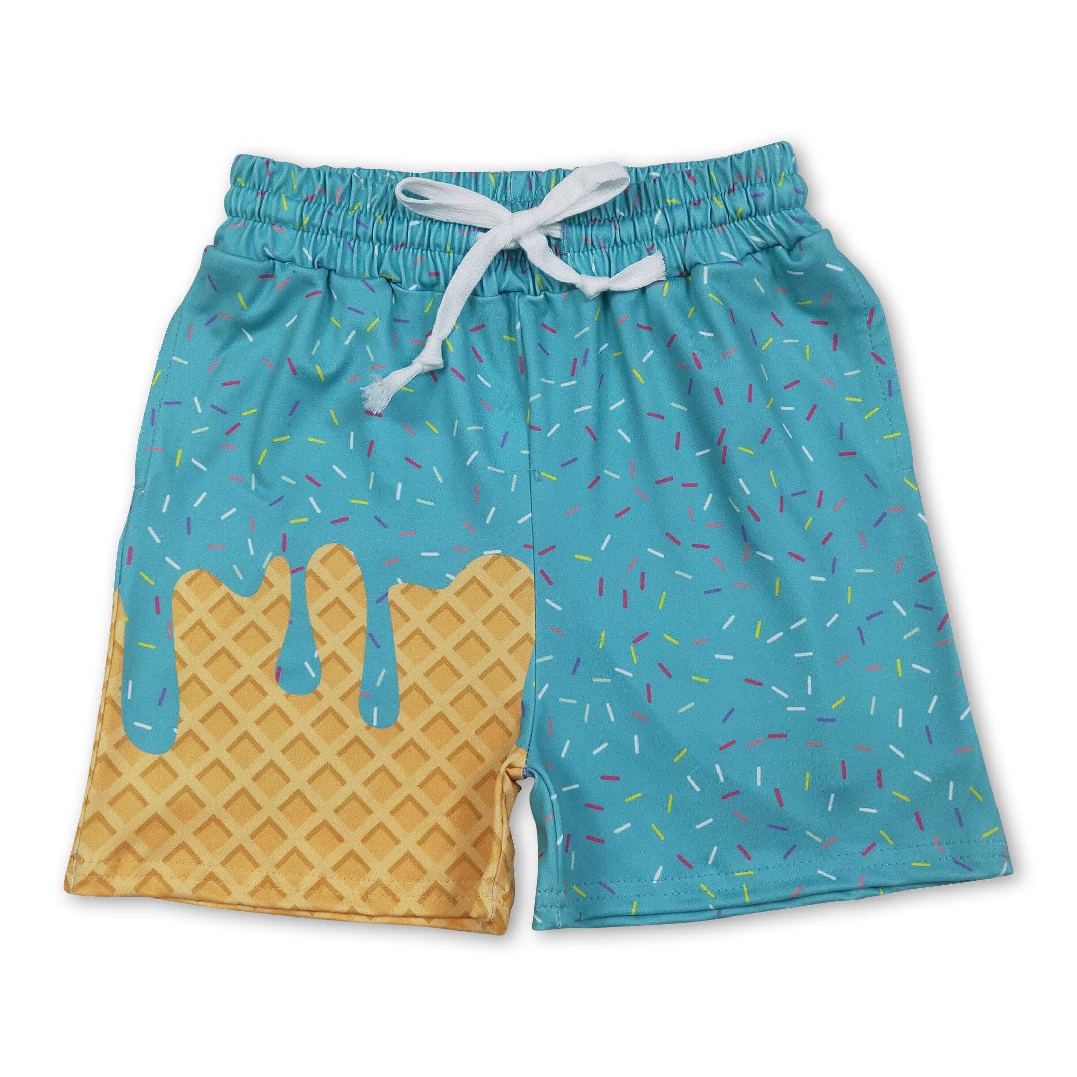 Yawoo Garments - Wholesale Shorts - Kids - Teal ice cream sprinkle baby kids summer team shorts0