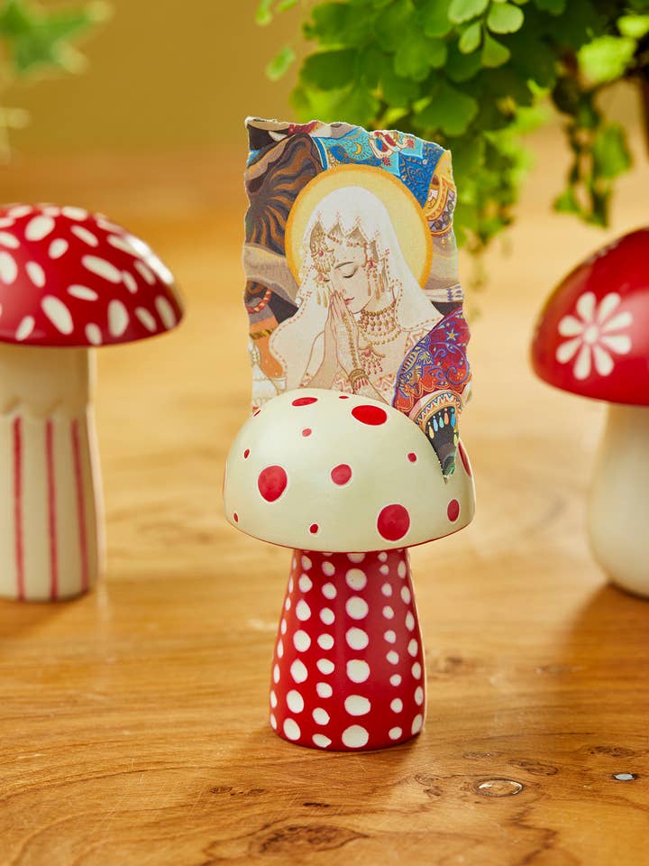Woodland Mushroom Photo Holder - Red Cream for wholesale by Namaste