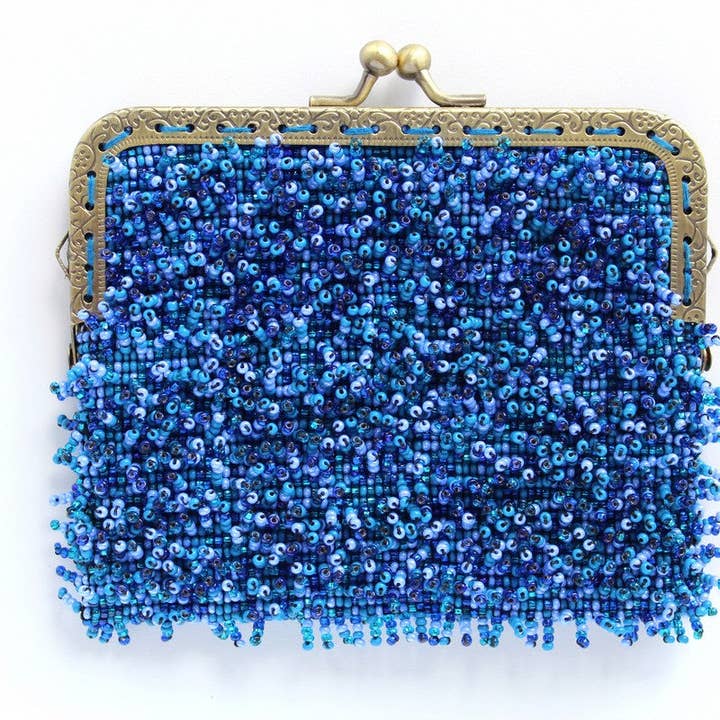 Embraagem Mini de Contas de Vidro com Estrutura Metálica - PORCUPINE por atacado de La Casa Cotzal S.A.