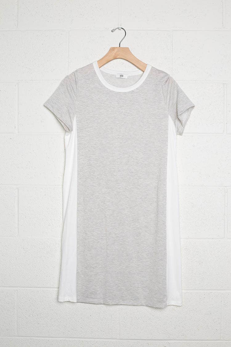 NLT - Wholesale Dress - Women's - Stripe Colorblock T-shirt Dress 3