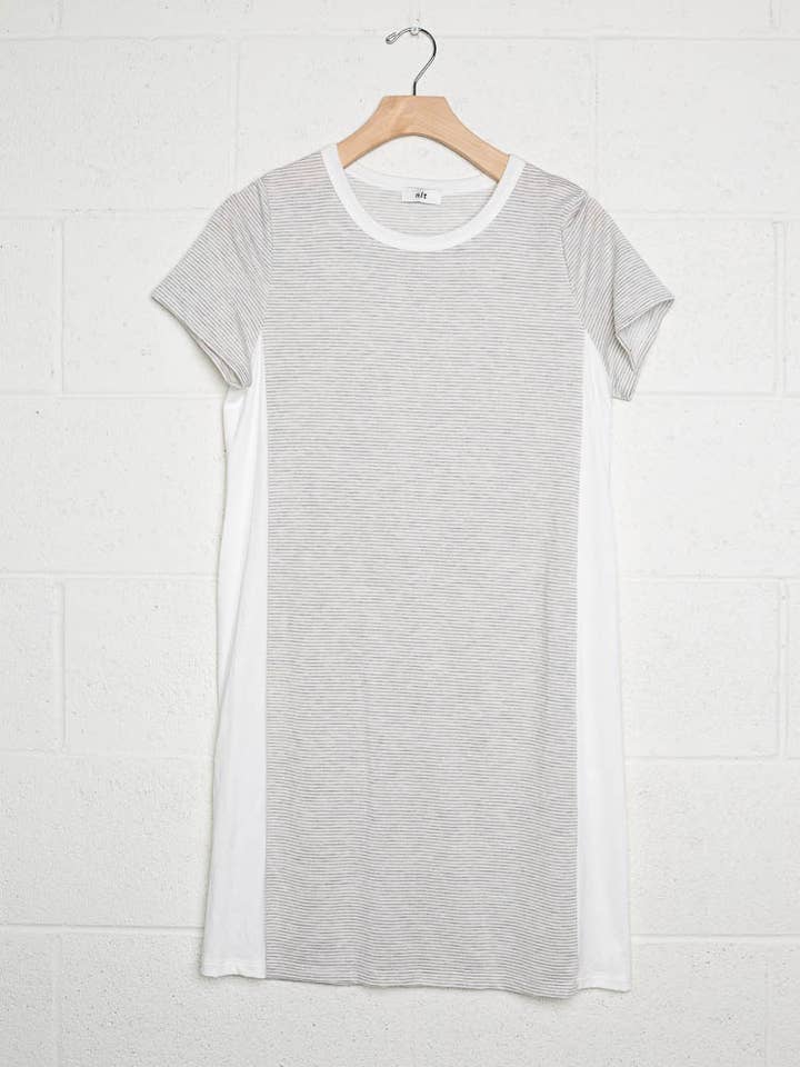 NLT - Wholesale Dress - Women's - Stripe Colorblock T-shirt Dress 3