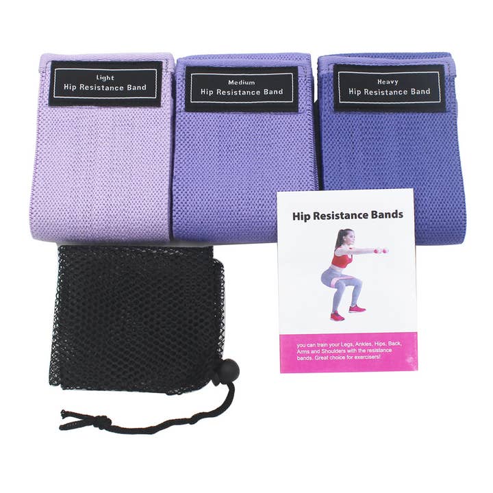 Thick Woven Resistance Band Set Purple for wholesale on Faire3