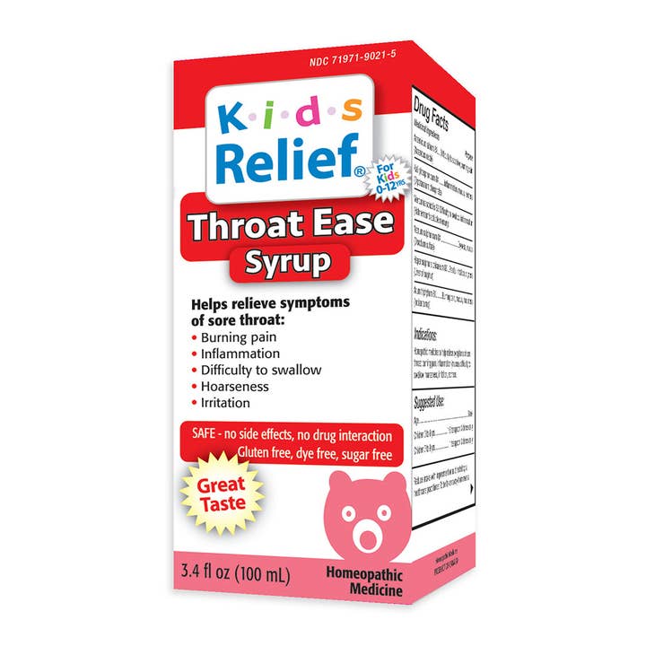 homeolab International Inc - Wholesale Oral Supplement/Vitamin - Kids Relief Throat Ease Syrup for Kids 0-12 Years, 3.4 oz3