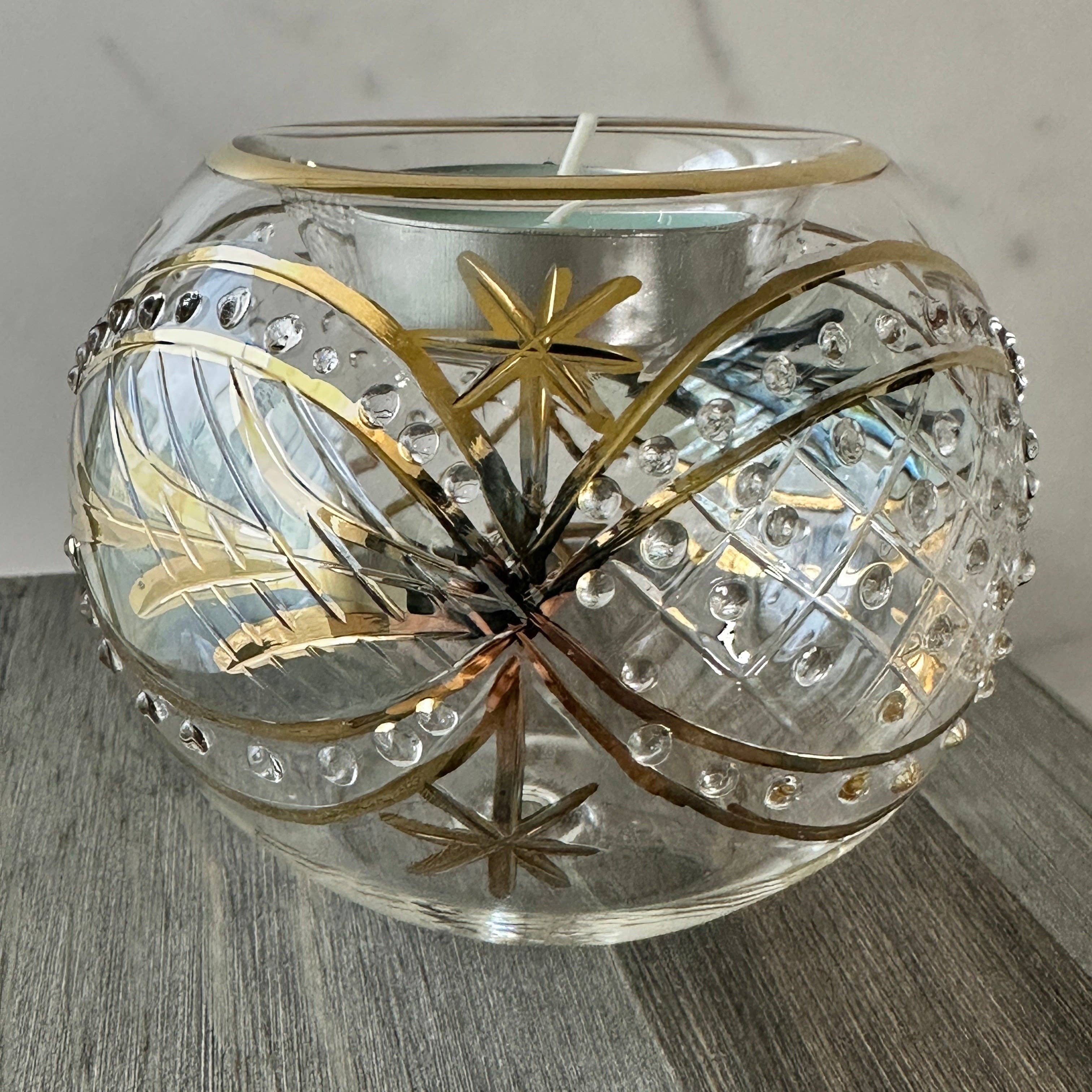 Arabazaar Gallery LLC - Wholesale Candle Holder - Egyptian Hand-Blown Green Clear Glass Tea Light Holder5