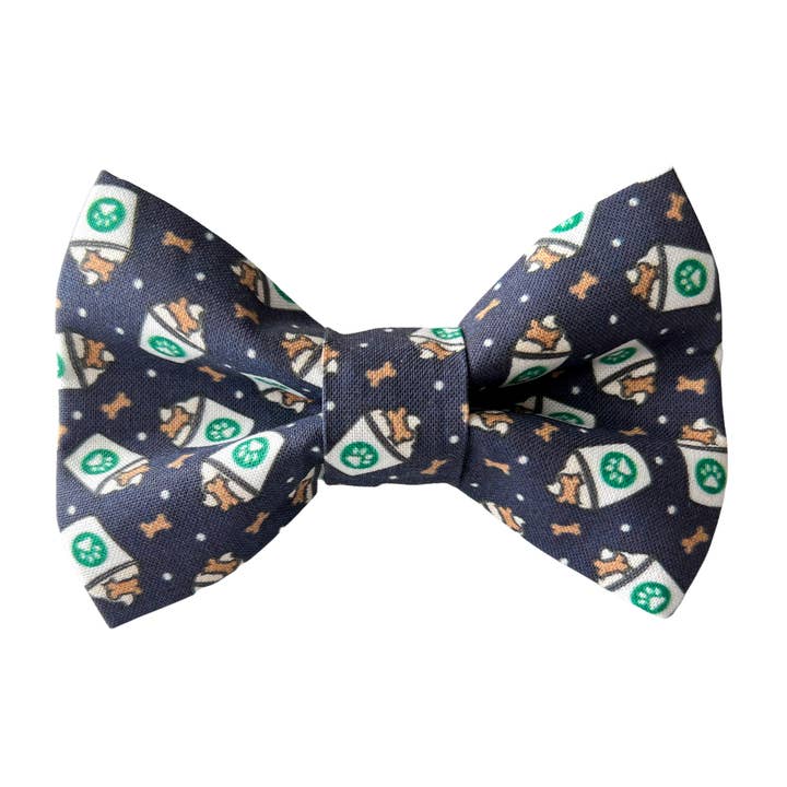 Navy Pup Cup Pet Bow Tie for Coffee Lovers for wholesale by Winnie and the Hound