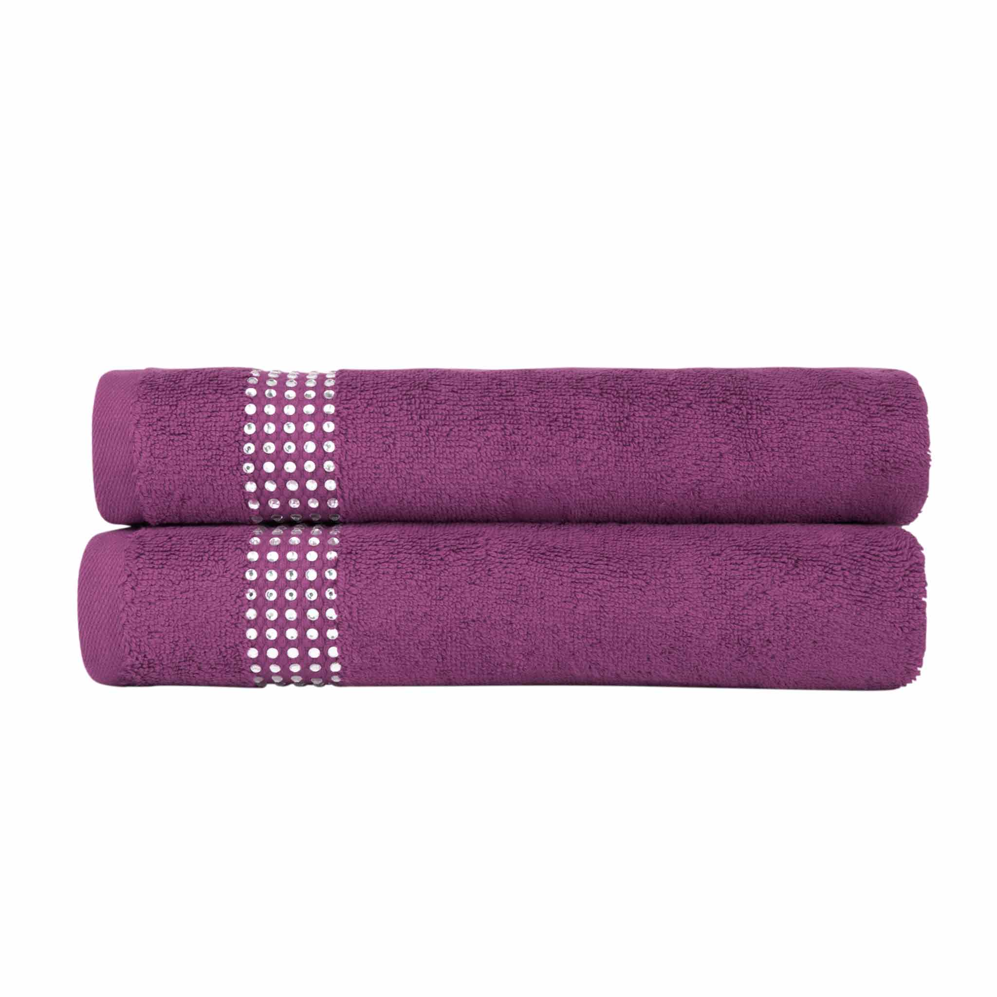 Sparkles Home – Engroshandel Håndklæde – Stripe Rhinestone håndklæde (sæt med 2)16