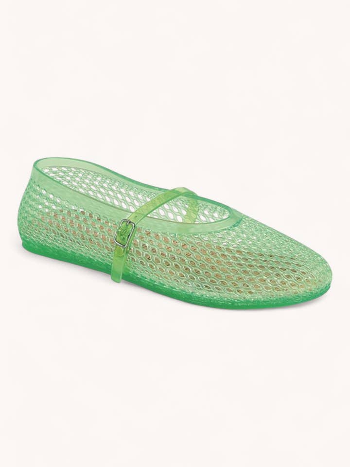 CCOCCI - Wholesale Flats – Women’s - METEOR-79 JELLY WOVEN MESH UPPER MARY JANE FLATS8