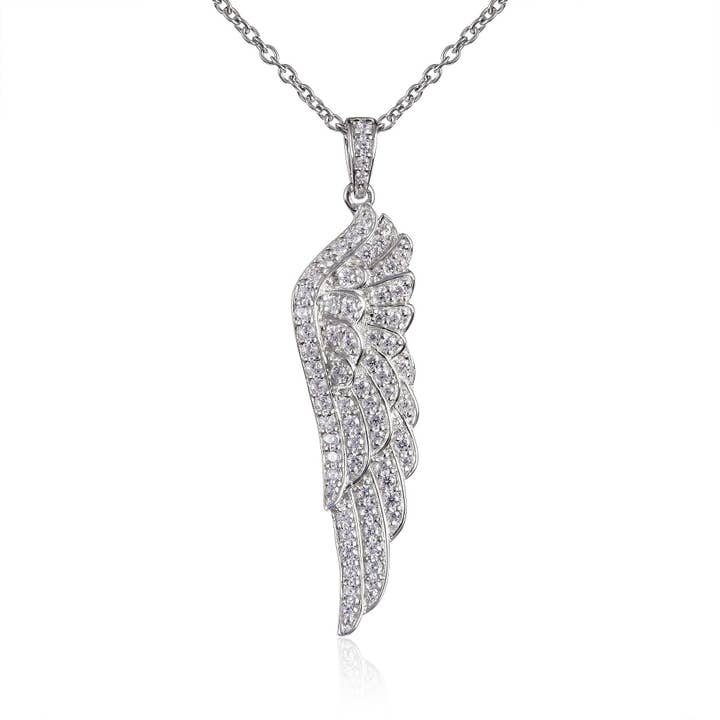 Collier en forme d'ailes d'ange en argent sterling pour femme. pour la vente par Namana