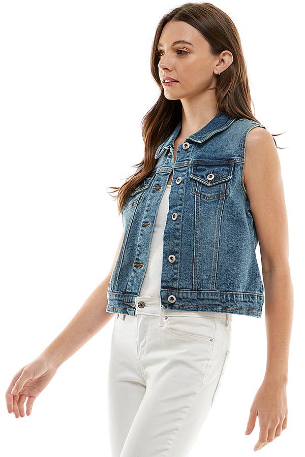 BLUE AGE - Wholesale Outerwear Vest - Women's - Women's Spandex Denim Vest10