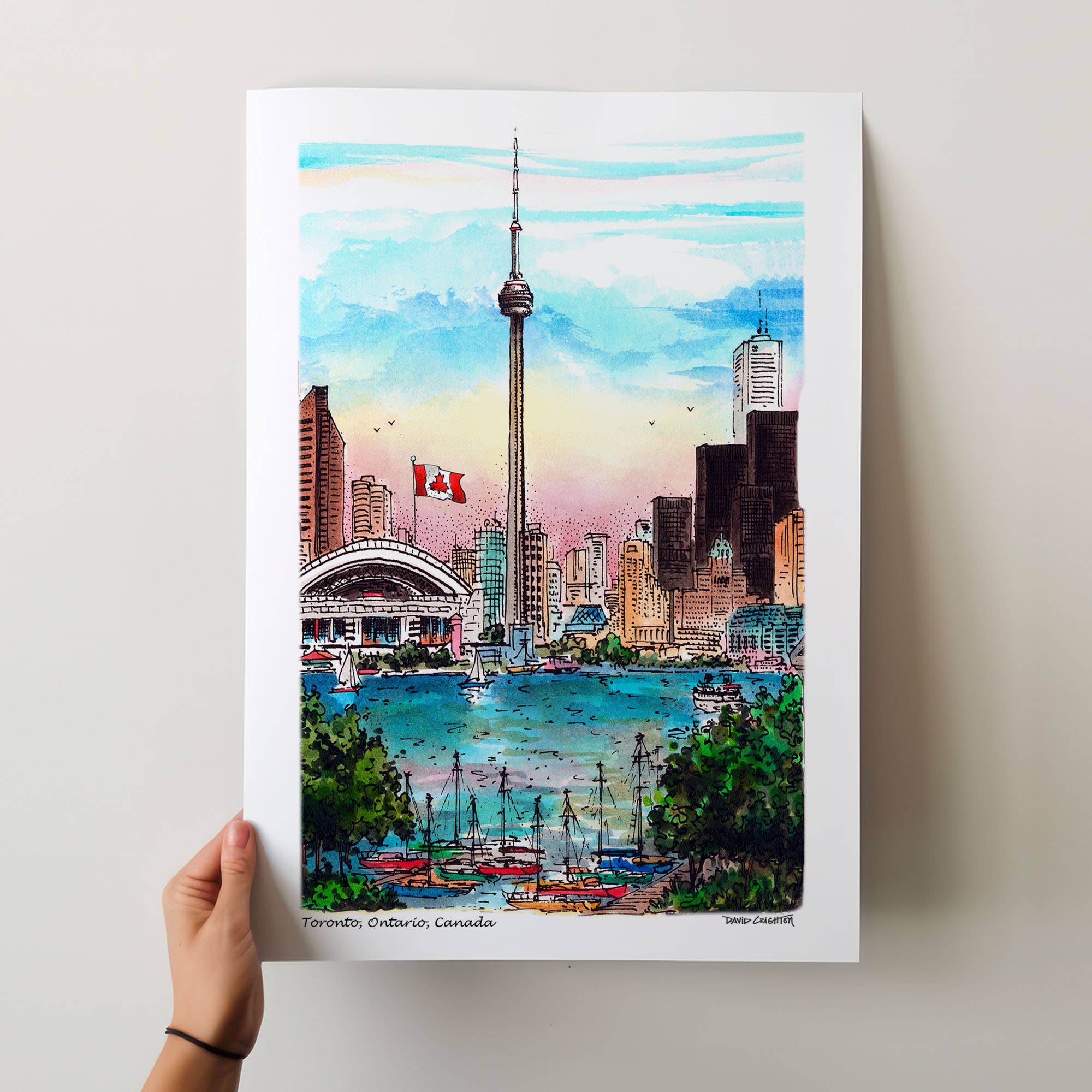 Totally Toronto Art/Sassy City Studio – Poster por atacado – Cartaz CN Tower Toronto1