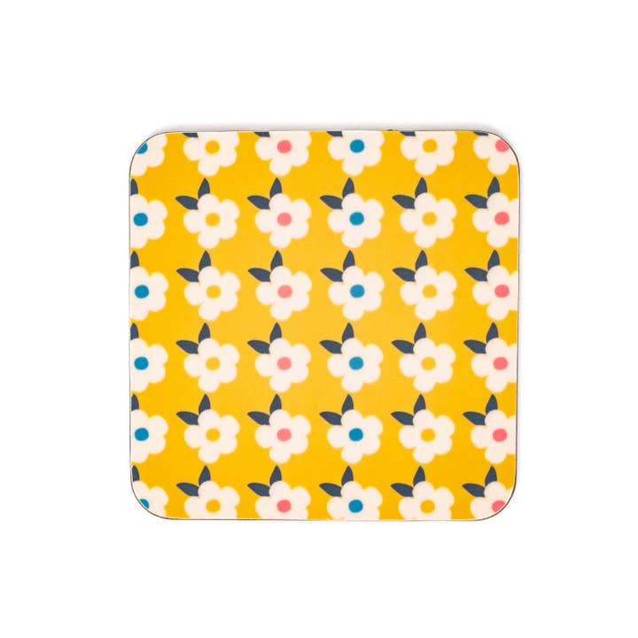 Enamelhappy - Vendita all'ingrosso Sottobicchiere - SET DI QUATTRO SOTTOBICCHIERI COLORATI MISTI - Retro Floral
