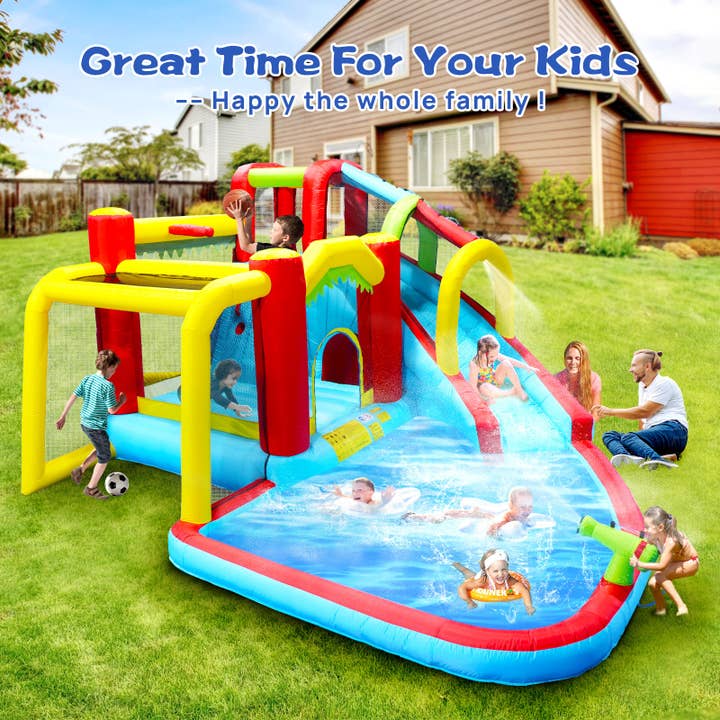 39F Inc. - Wholesale Inflatables - 7-in-1 Inflatable Water Park Bounce House – Slide, Pool 10