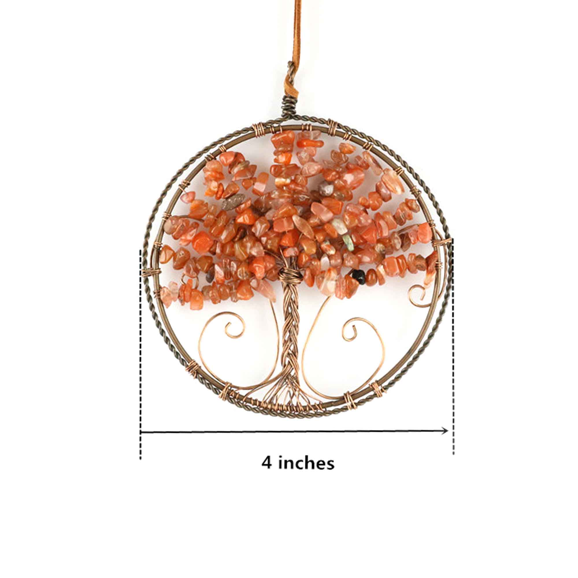 Decor N Beyond – wholesale Ornament – 4" Healing Gemstone Tree of Life Ornament, Gift for Mom5