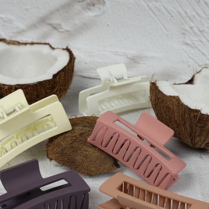 Nakoa The Label - Wholesale Hair clip – Women’s - Claw Clip - Elongated Rectangle - Clay1