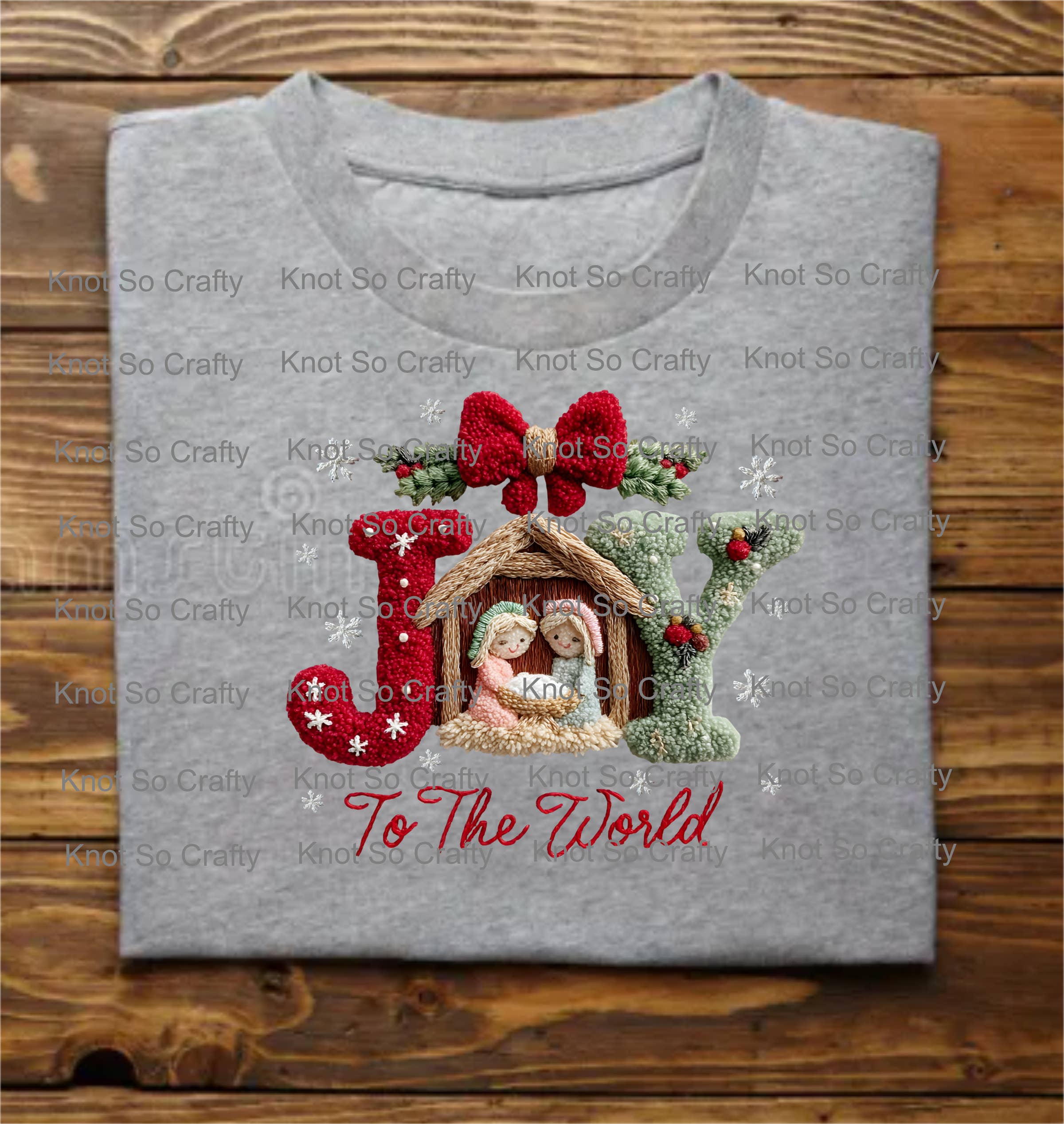 Knot so crafty - Wholesale Sublimation Transfer - 12421- joy to the world faux yarn - christmas
