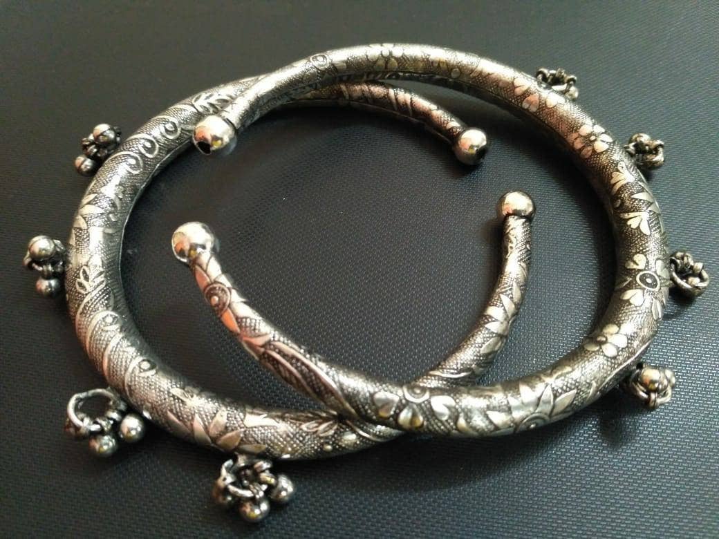 Vastrabhushan - Wholesale Anklet - Adjustable Ethnic Oxidized Anklet Pair for Her2