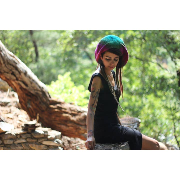 Nebula Galaxy Artistic Festival Futuristic Cap Rave Fashion for wholesale by Feltthink