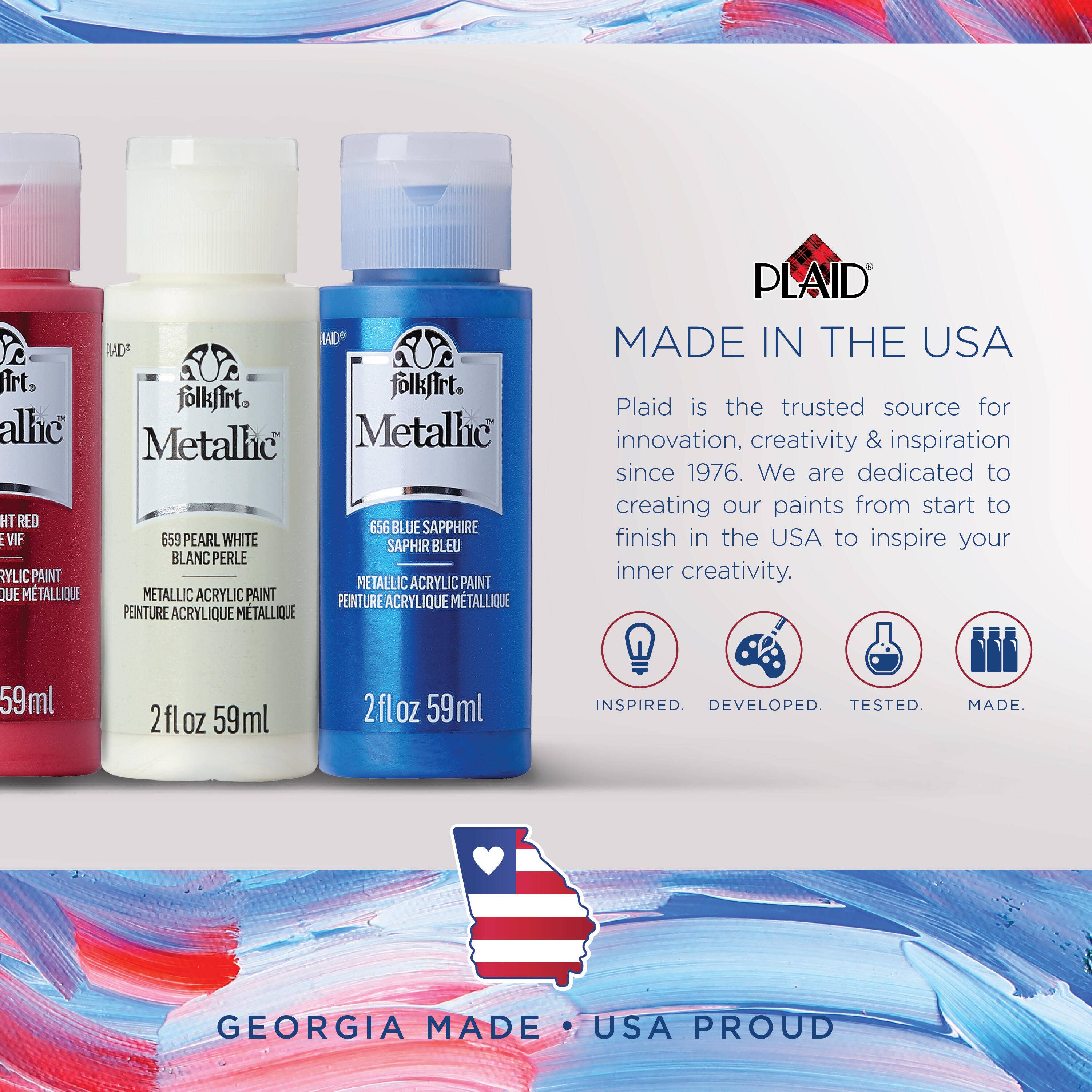 Plaid Crafts - Wholesale Acrylic Paint - FolkArt ® Metallic Acrylic Paint, 2 oz. 68