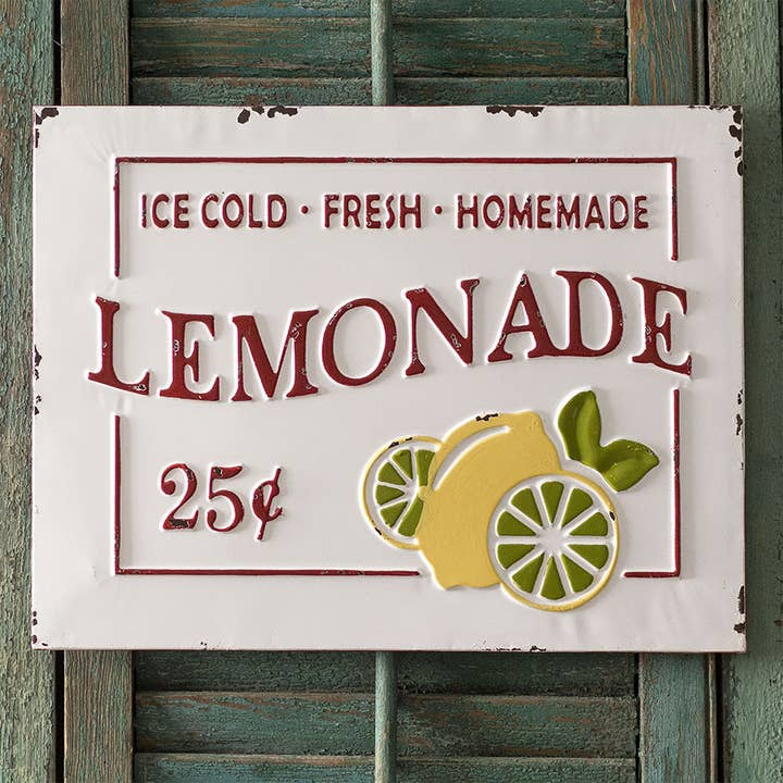 Lemonade Metal Sign for wholesale by CTW Home Collection