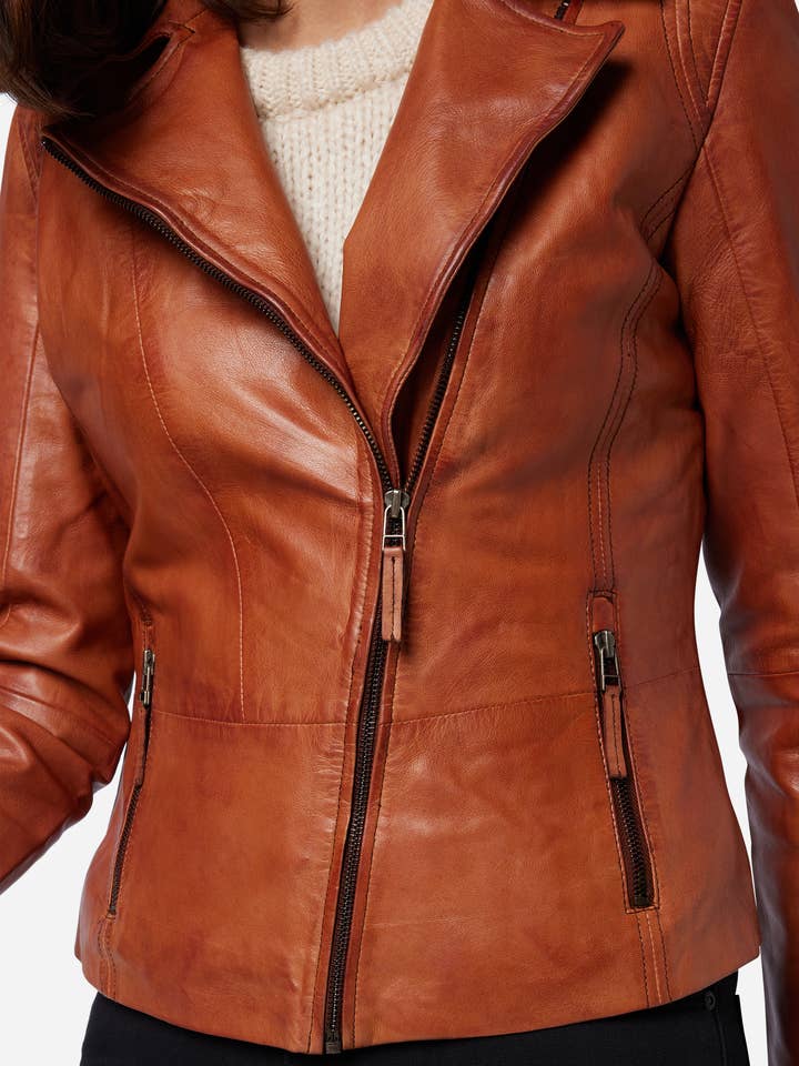 Ricano – Großhandel Lederjacke – Damen – Damen Lederjacke Sally-Premium Lamm Leder