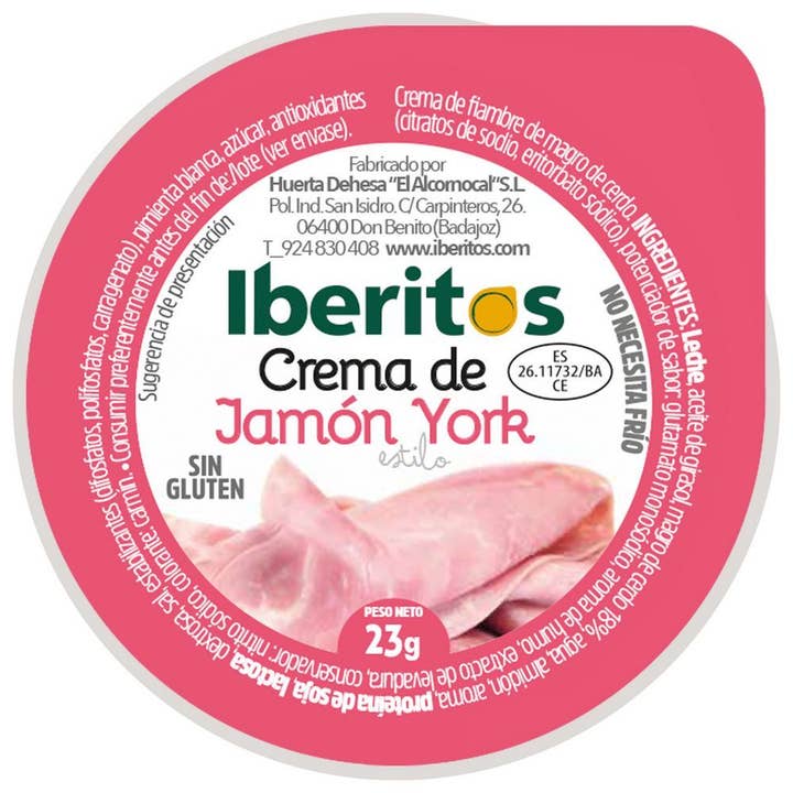 Delicatessen Spanish Food - Wholesale Ham - York Ham Cream. Single dose 23 g - 18 units per box