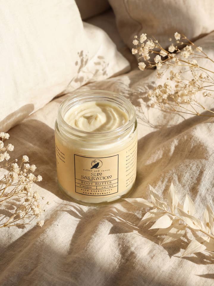 Beurre Corporel Salutation au Soleil pour la vente par Willow and Raven