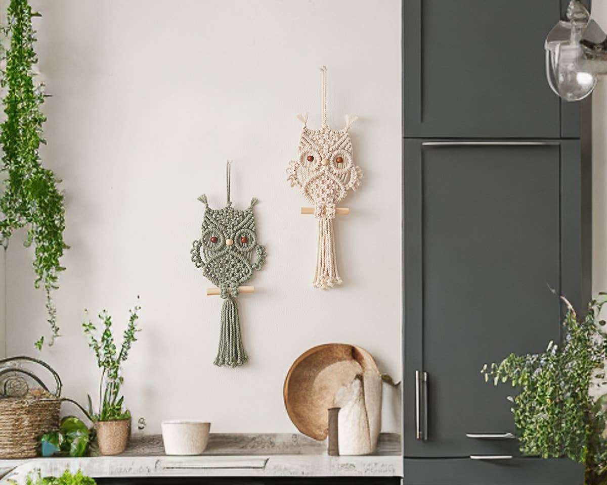 BeanDaikon – wholesale Väggdekor - Barn och baby – Macrame Uggla Vägghängande W7316