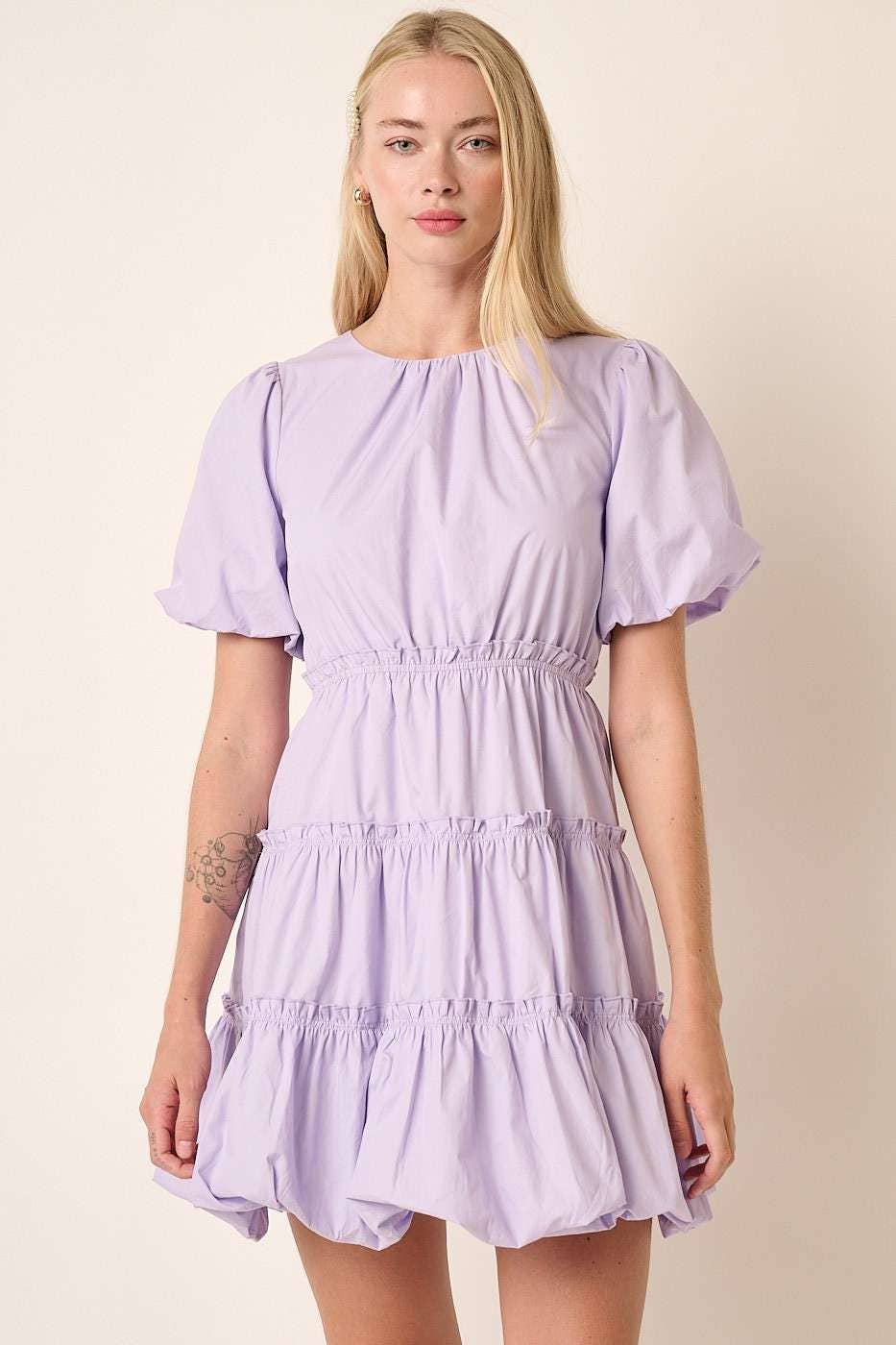 mittoshop - Wholesale Dress - Women's - BALLOON SLEEVE BUBBLE HEM MINI DRESS7