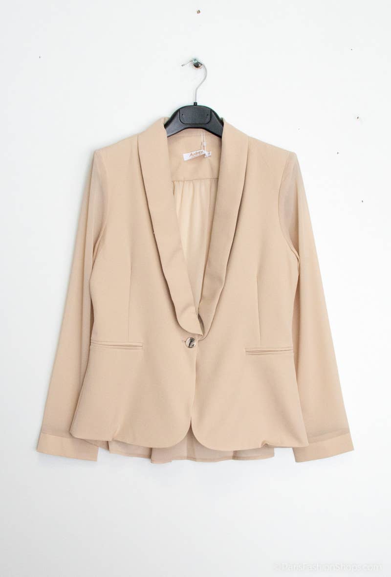 Afinity - Wholesale Jas - Dames - Damesjas grote maat A6163GT - mouwen van mousseline4