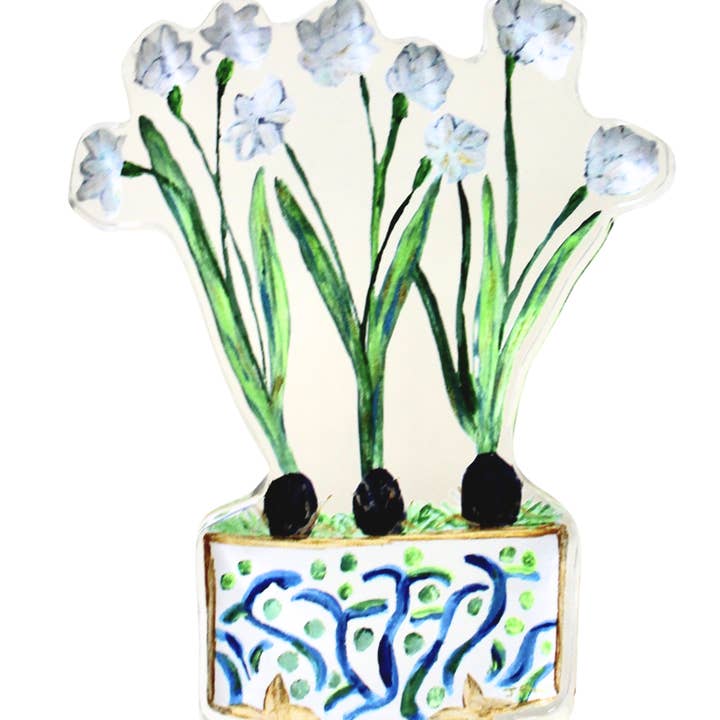 Jeanne Player Fine Art - Wholesale Decorative Tabletop Object - Paperwhites Acrylic Art Block7