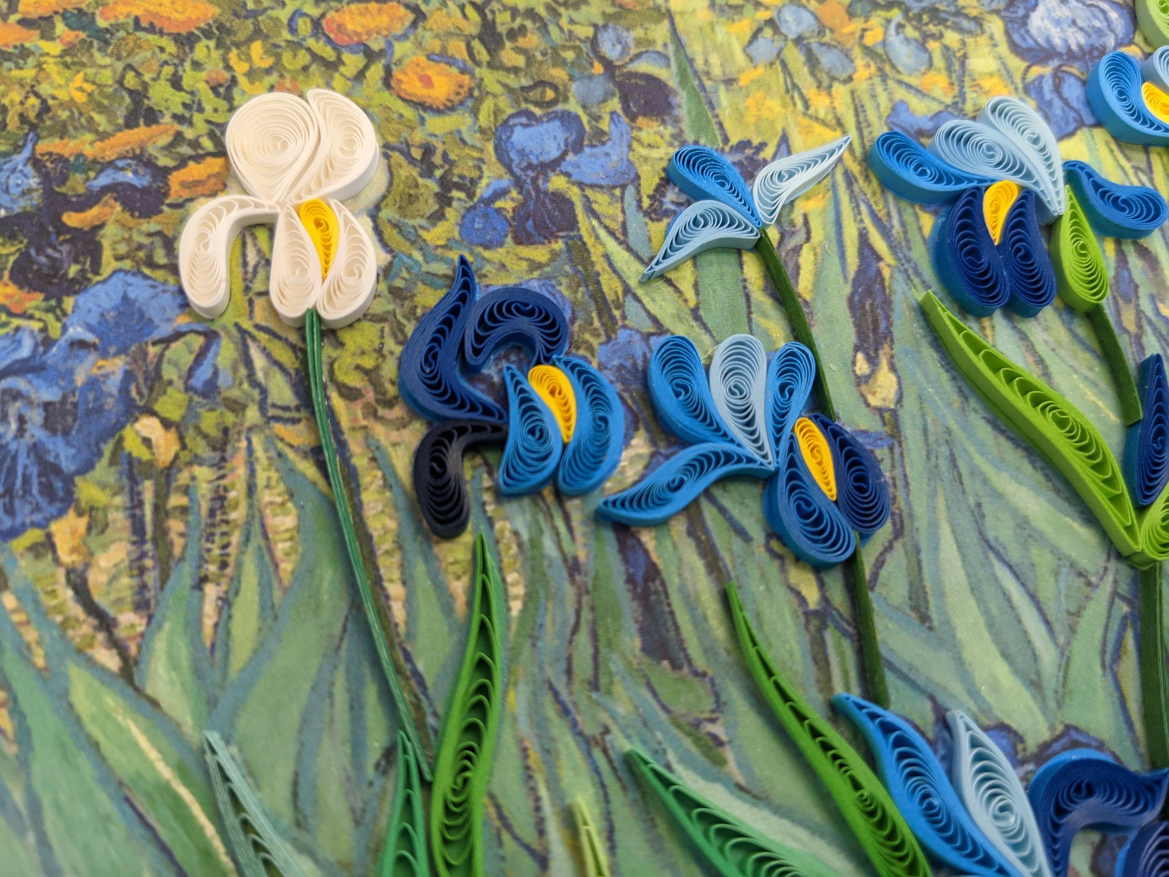 Blue Bird Cards - Wholesale Everyday Greeting Card - Van Gogh, Les Iris - Large Quilling Card1