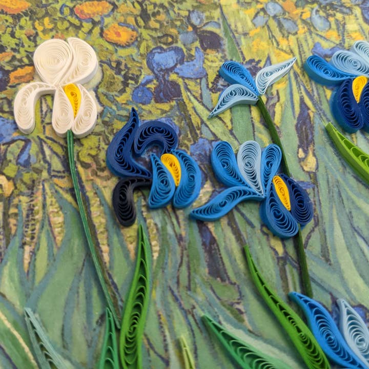 Blue Bird Cards - Wholesale Everyday Greeting Card - Van Gogh, Les Iris - Large Quilling Card1