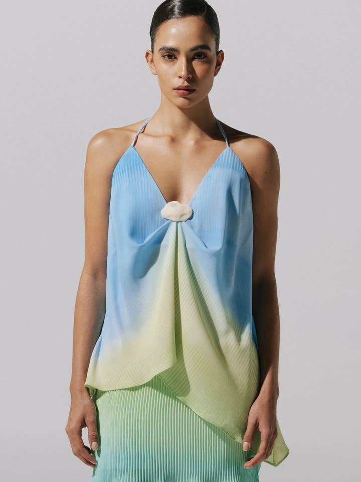 Cassis Mini Dress Seagrass for wholesale by Baobab