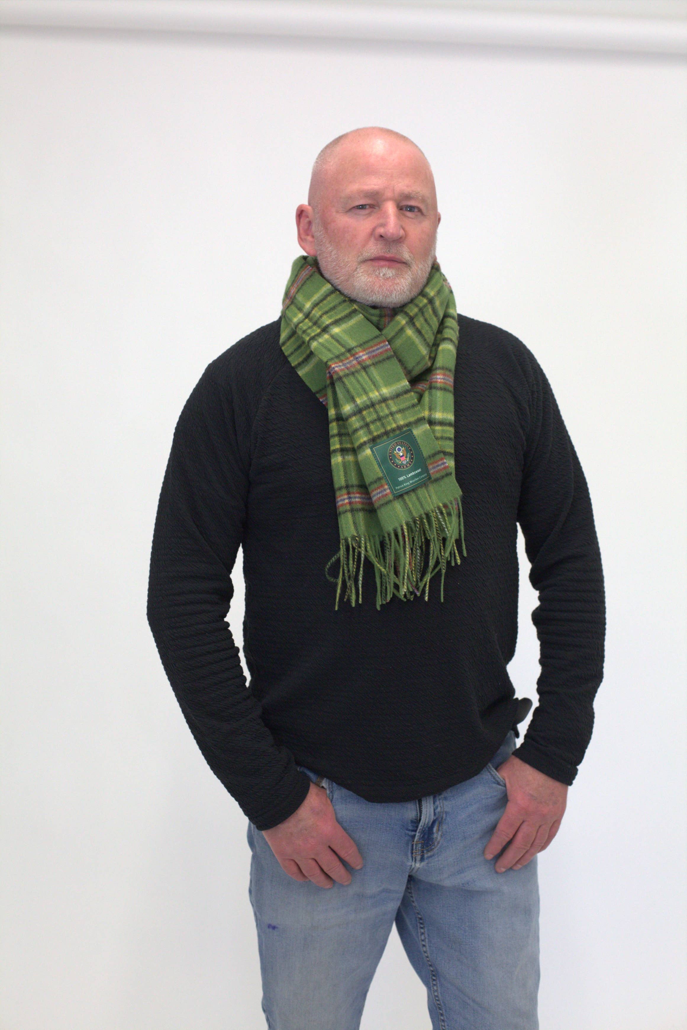 Patrick King Woollen Company - Vendita all'ingrosso Sciarpa - Uomo - Sciarpa in lana d'agnello con emblema dell'esercito americano2