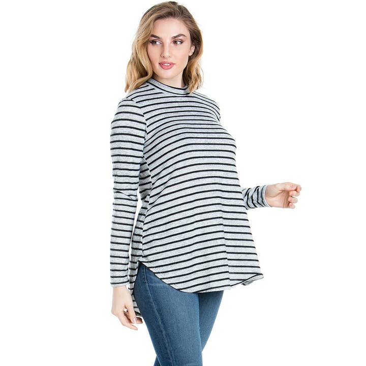 Azules Clothing - Wholesale Tunic - Women's - ATP-2289HC Mock Neck Long Sleeve Knit Tunic17