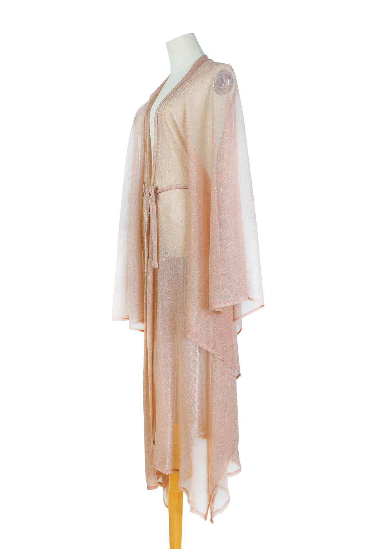 Rosa Clothing - Wholesale Swim Cover Up - Women's - Rose Gold Sparkle Sheer Kimono Beach Bikini CoverUp Robe8