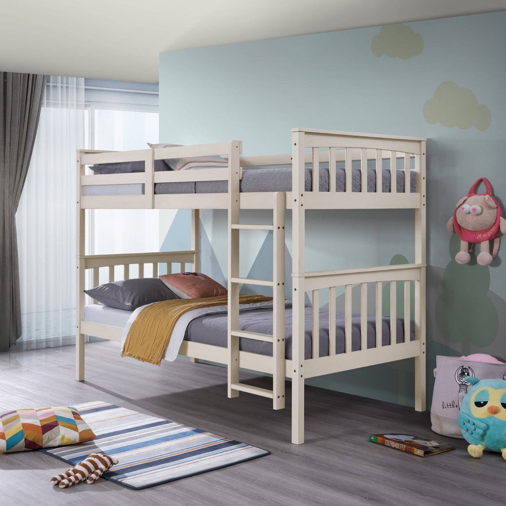 Home Design - Wholesale Bed - Kids & Baby - Home Design Ames Twin Over Twin Solid Wood Standard Bunk Bed Frame0